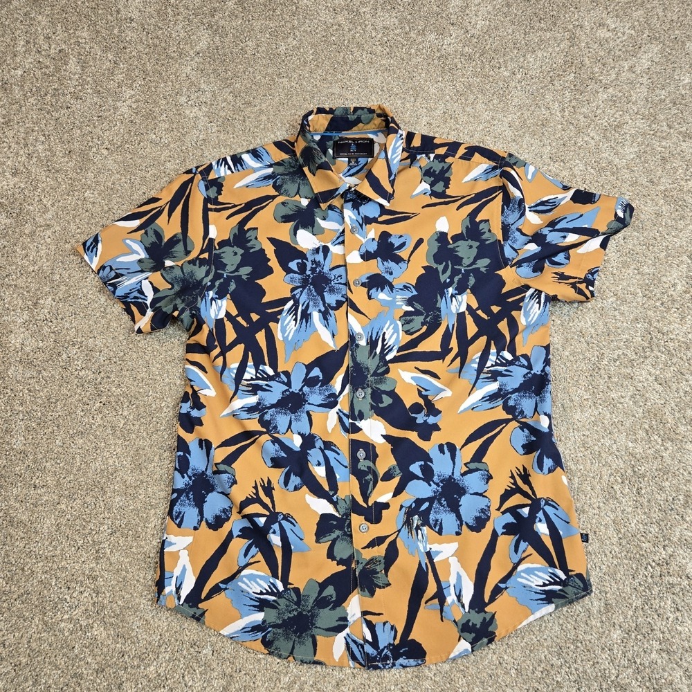 Nickel & Iron Men's Floral Short Sleeve Dress Shirt Size‎ M lightweight